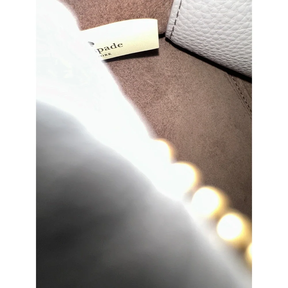 Kate Spade Satchel Crossbody Pebble Leather Bow Detail Gray Handbag‎